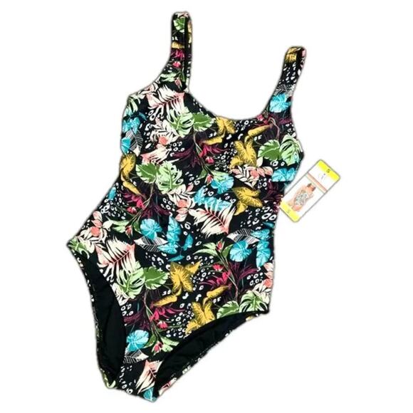 Op Ocean Pacific Women's Swimwear 1 Piece Floral Swimsuit Size Small NWT - Picture 1 of 6